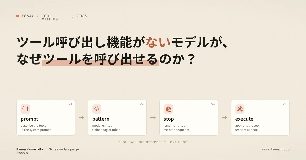 ツール呼び出し機能がないモデルがなぜツールを呼び出せるのか？